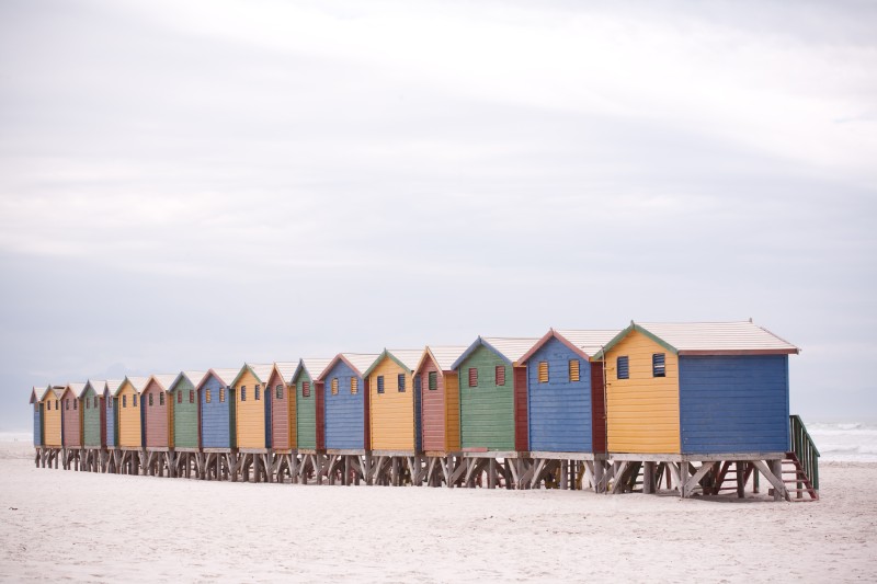 Plage de Saint James en Afrique du Sud