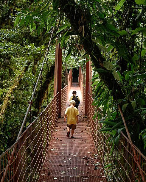 Enfants dans un parc naturel du Costa Rica