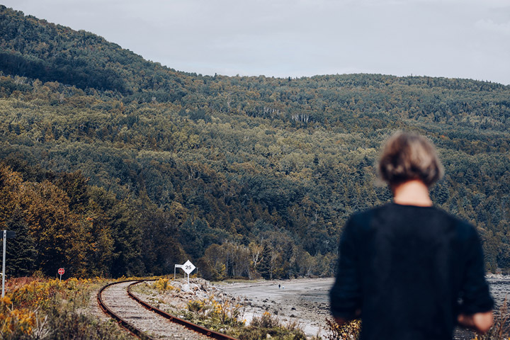 homme de dos en pleine nature