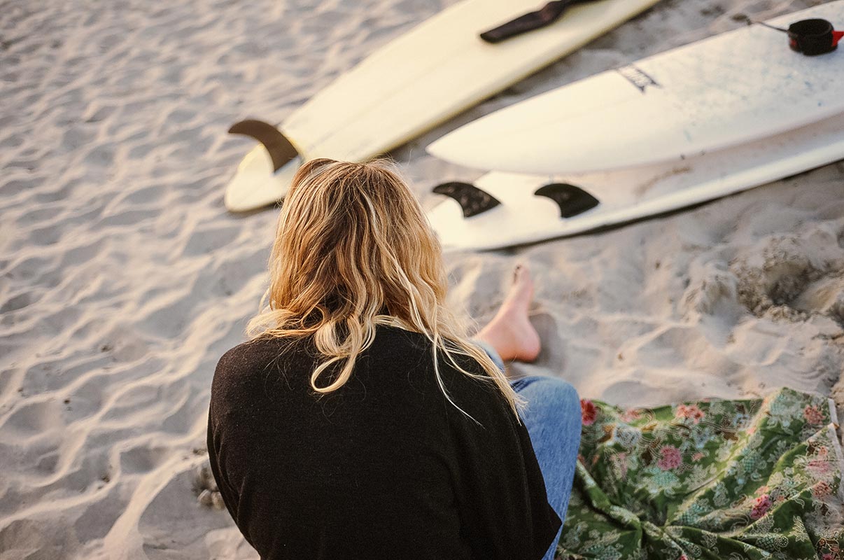 surf sur la plage