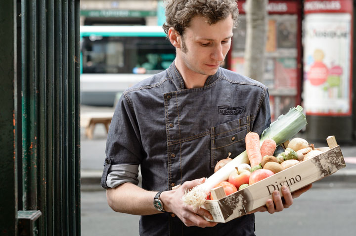 Produits qui arrivent au Refettorio Paris