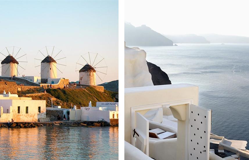 Mykonos versus Santorin